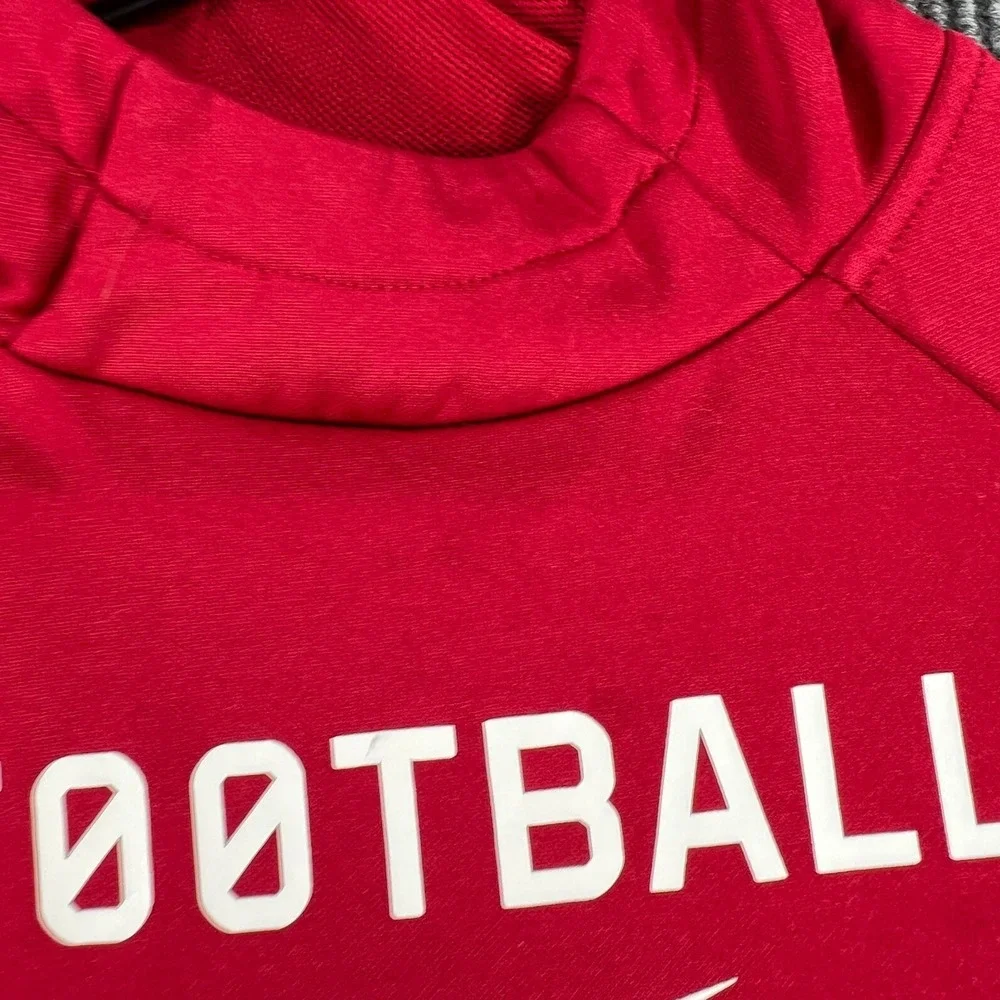 Nike Hoodie Sweatshirt Boys Medium Red Long Sleeve Football Dri Fit School